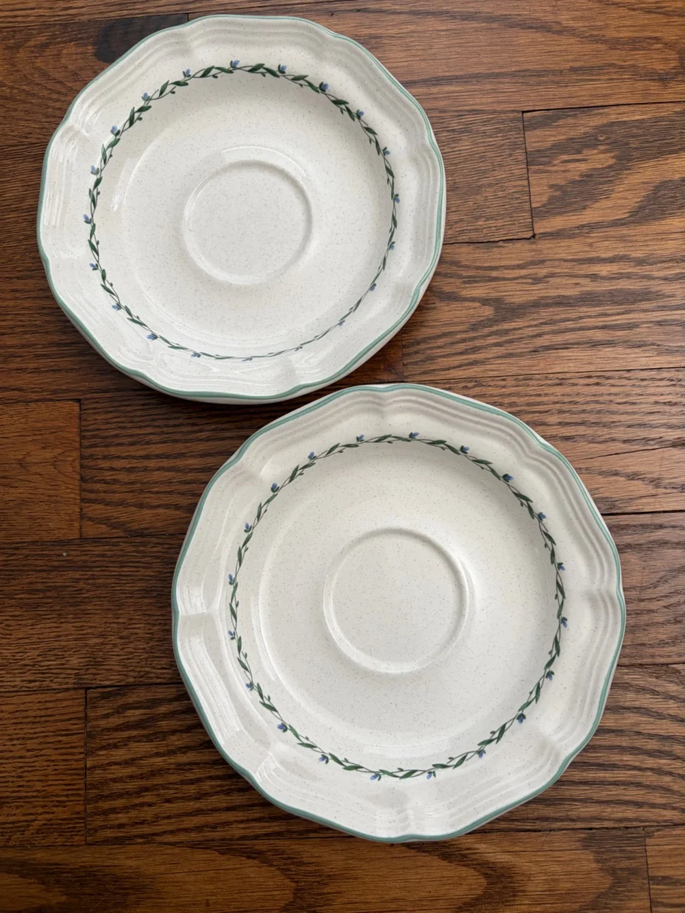 Set of 2 MIKASA Floral Stoneware Saucer Plate Flower Box F9018